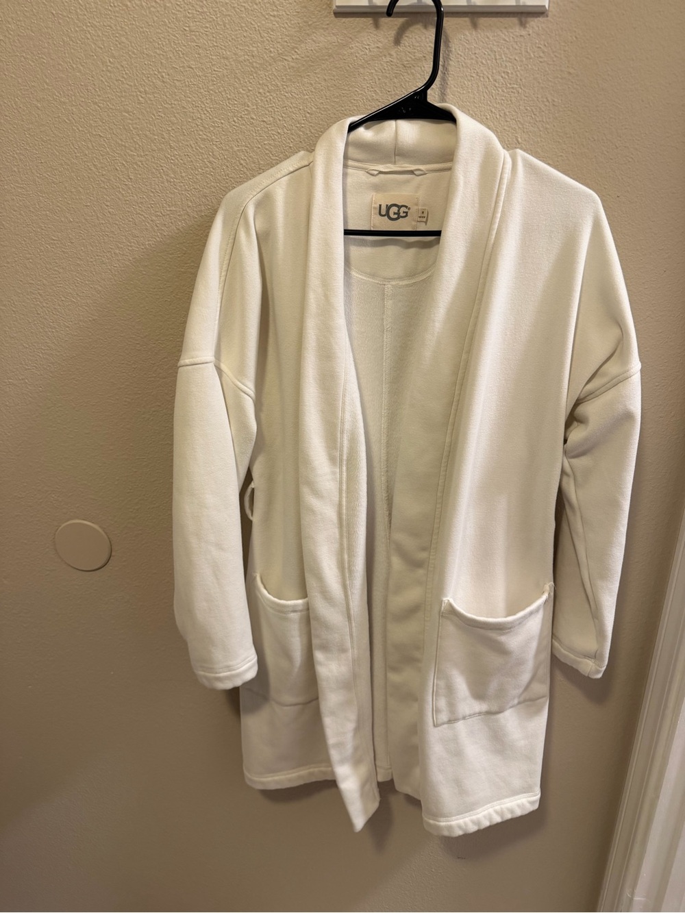 UGG White Open-Front Cardigan